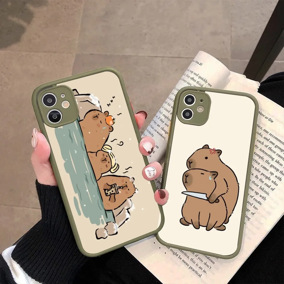 Roztomilý puzdro na telefón Capybara pre iPhone 14 11 12 13 Mini Pro Max 8 7 Plus x xr xs max. T1