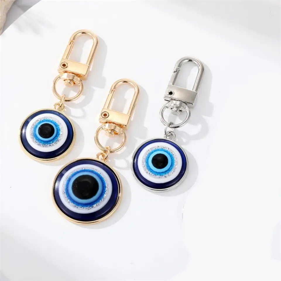 Roztomilý Resin Star Demon Eye Keychain zliatina palmové turecké modré oko prívesok folklórny štýl kvapkajúci olej Denne