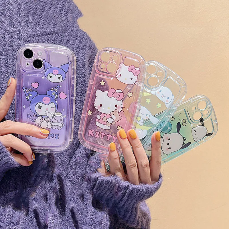 Roztomilý Sanrio Hello Kitty Cartoon Kuromi Melody puzdro pre iPhone 15 12 13 Mini 14 Pro Max 11 xs xr x 7 8 plus 6 6s Telefónne kryt