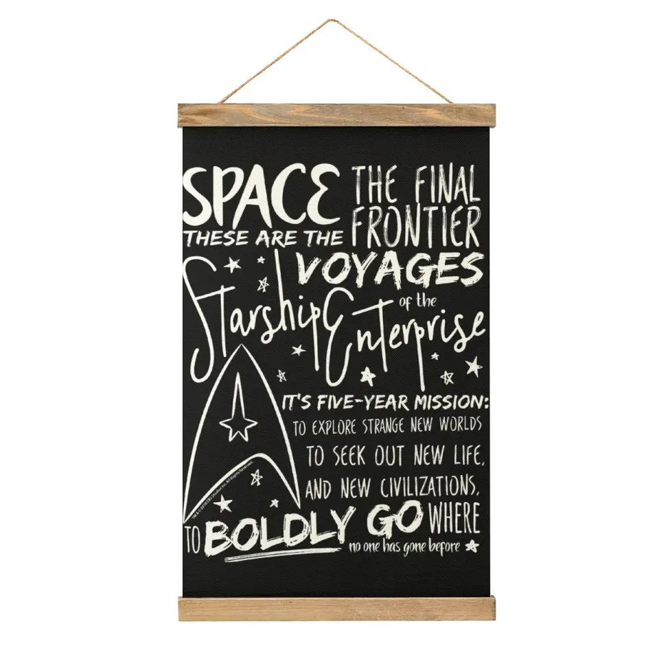 Roztomilý Star Trek Original Series Úvod reči textovej triedy Canvas Hanging Picture Picture Humor Humor Grafic Bar maľba Štýl