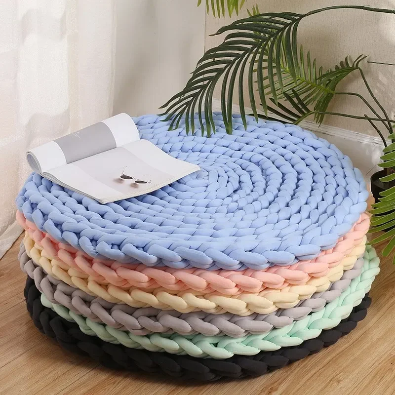Roztomilý viacfarebný futon tkanina prúžk noha Ručné vlnené ručne tkané sedadlo vankúš Tatami plávajúce okenné výcvik vankúšik