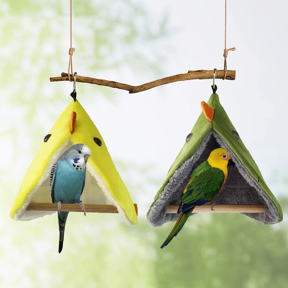 Roztomilý vták papagáj hniezdo mäkký plyšový vták Parrot hojdacia hojdačka Teplá závesná posteľ Snuggle Hut Warm Bird Stan hniezdo stojatá vetva hračky dom
