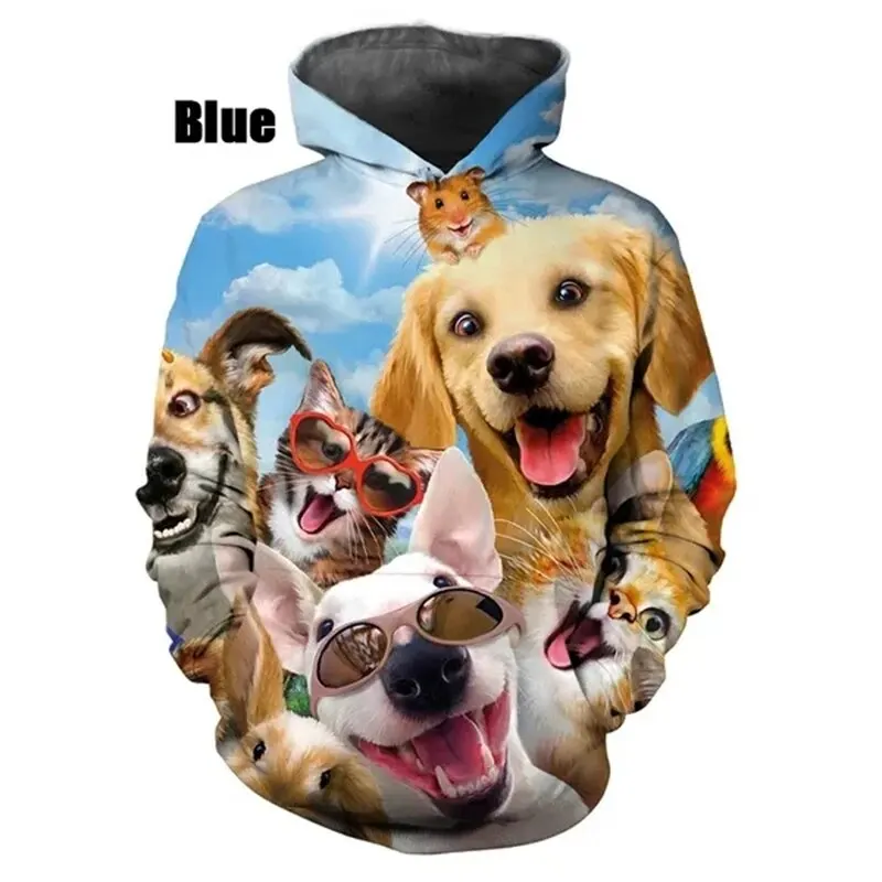 Roztomilý vzor psa 3d tlačené mikiny Men Men Ženy Príležitostné módne nadmerné kapucňu pulvovery s kapucňou s kapucňou Tracksuits
