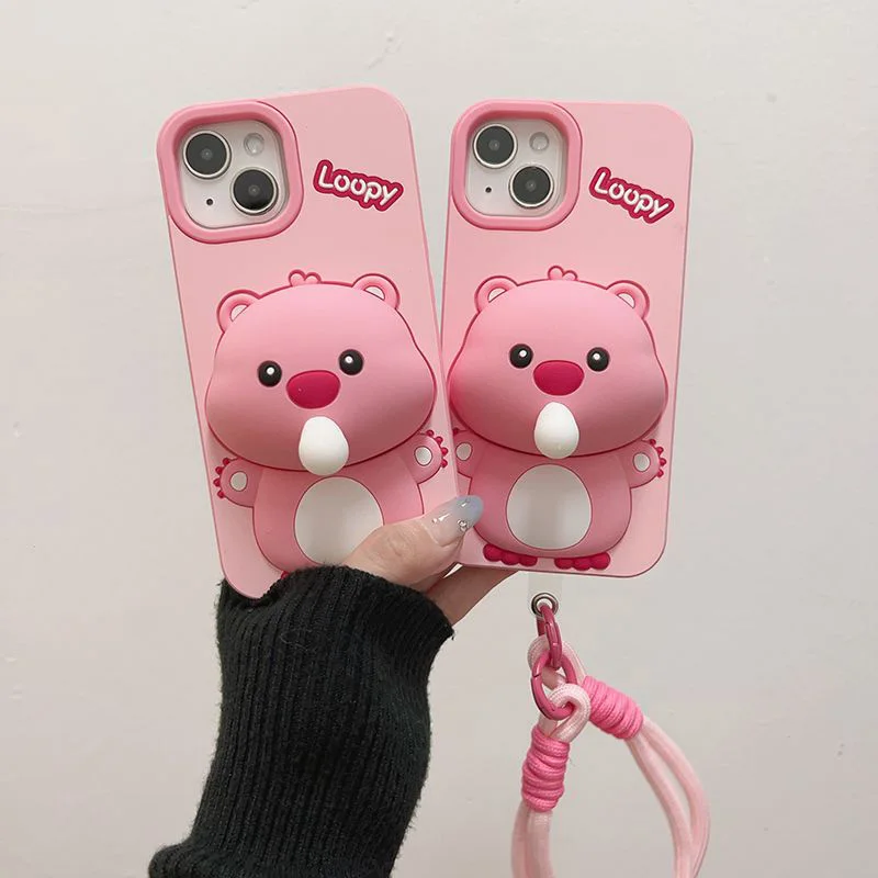 Roztomilý Zanmang Loopy Cartoon iPhone puzdro Kawaii Blow Bubbles Anime Beaver iPhone13 12Pro 15Promax Anti Drop 14 prípadov Girl Gift