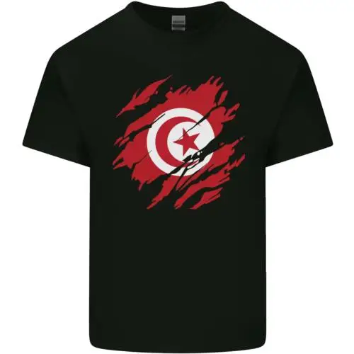Roztrhaná Tuniská vlajka Tunisian Day futbal pánske bavlnené tričko Tričko Top Top Top