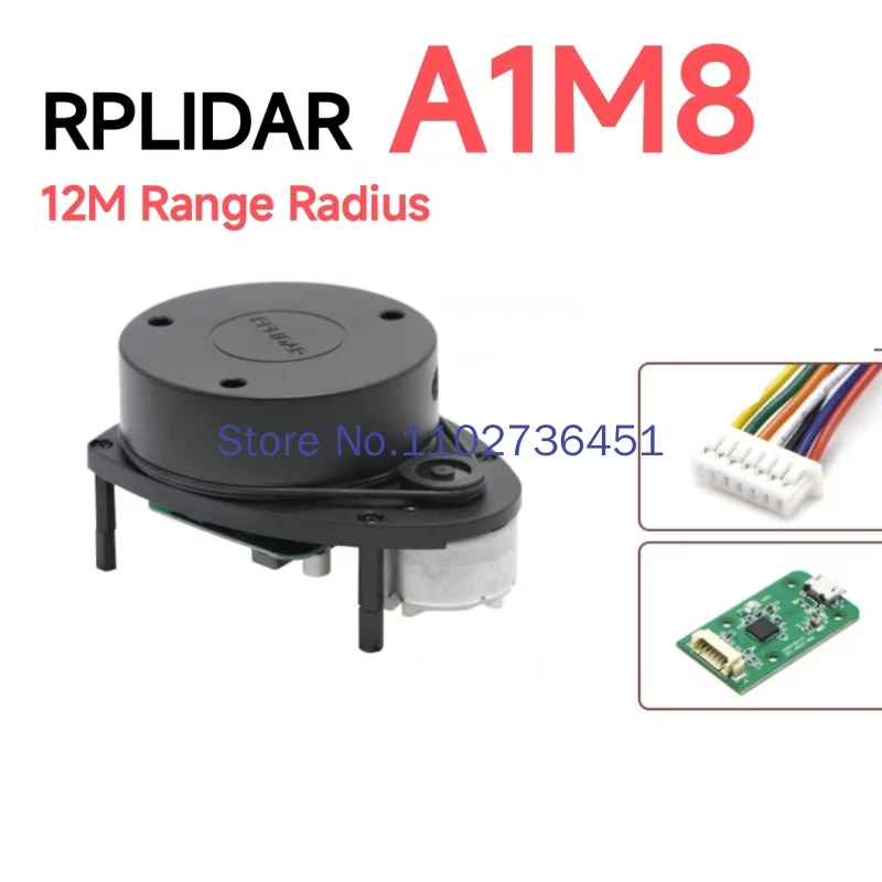 RPLIDAR A1M8-R6 LIDAR Sensor Kit 360 stupňa 2D laserový skener 12m detekcia vzdialenosti RADIUS pre miesto navigácie robotov ROS