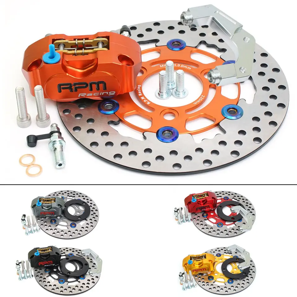 RPM 220 mm brzdový strmeňový disk 3 Disk Sada rotorov Disk 84 mm Radiálna montáž 4 piest Universal pre Pitbike Street Bike Honda Yamaha