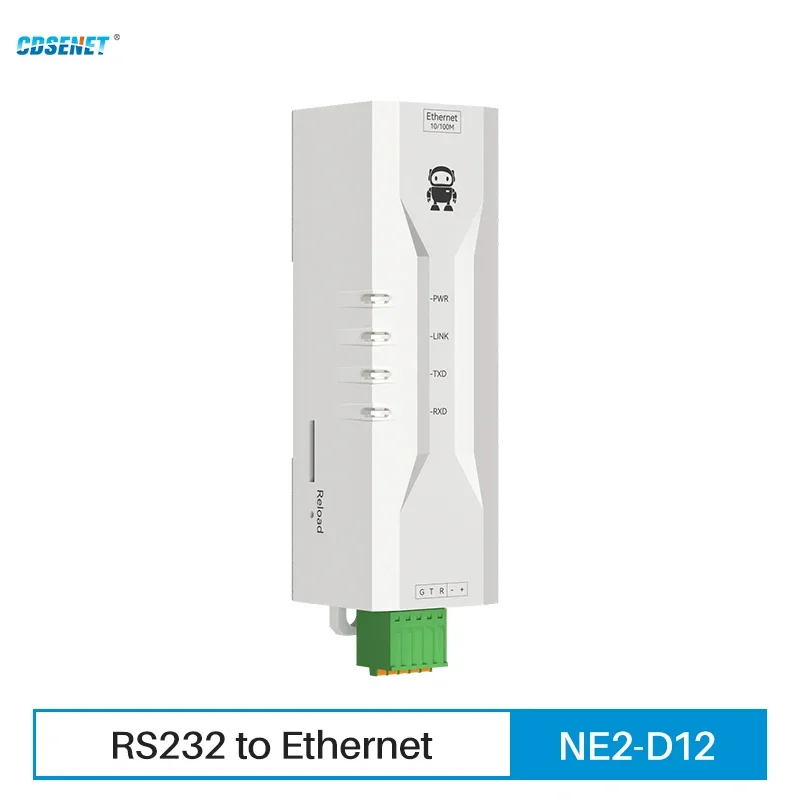 RS232 na server Ethernet Serial Port Server CDSENET NE2-D12 DC 8-28V TCP/UDP Modbus MQTT HTTP DNS DIN Rail InstaltionTCP/IP do RTU