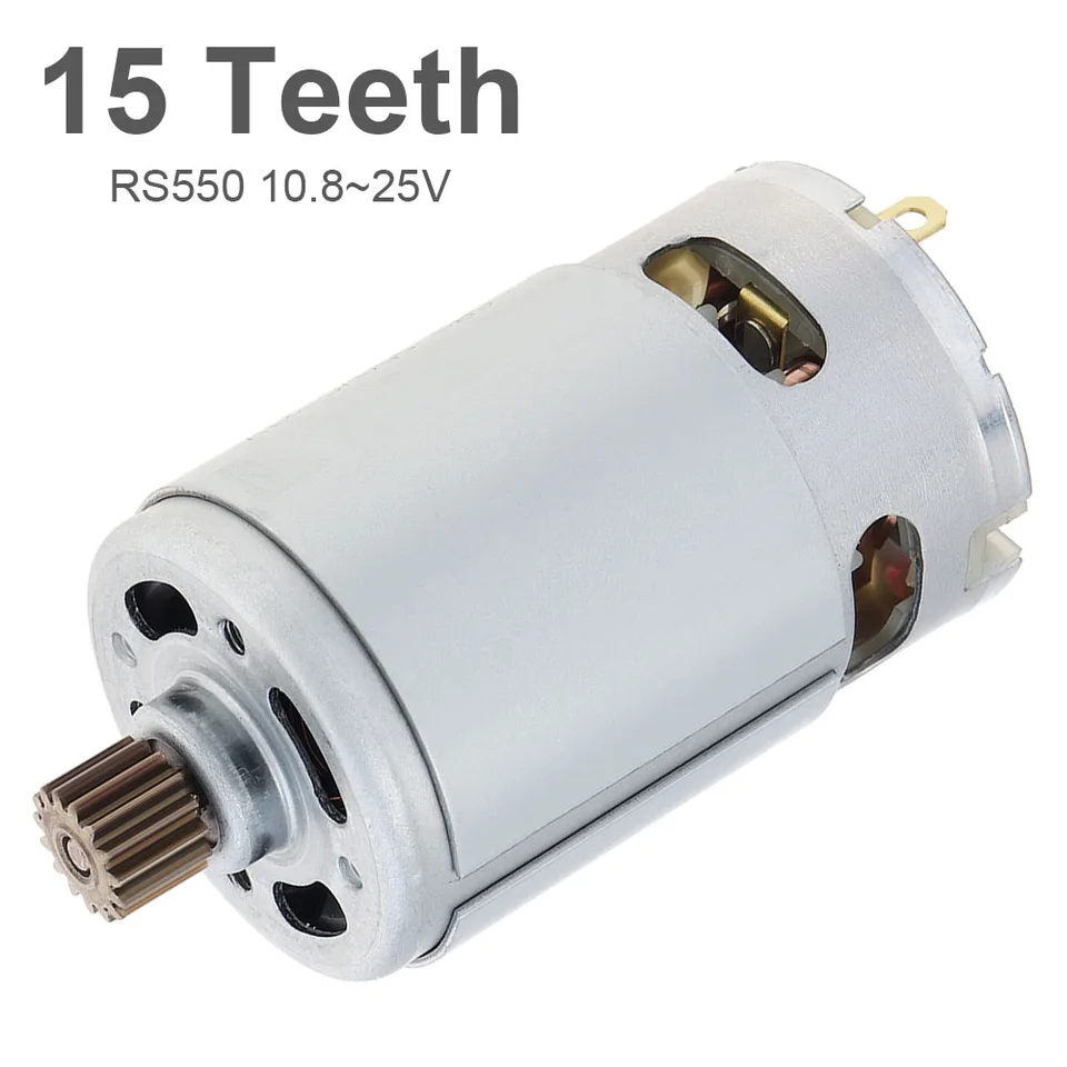 RS550 DC Motor 15 zubov 10,2 mm prevodový stupeň 10.8-25V 25000 ot./minpm vysokorýchlostný mikro motor pre lítium elektrický vŕtač / bezdrôtový skrutkovač