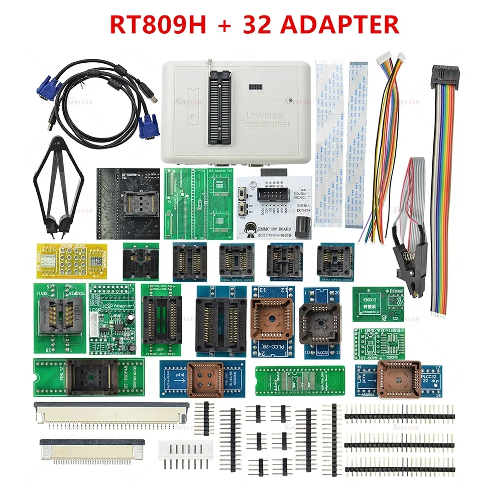 RT809H Univerzálny programátor EMMC-NAND Flash Programátor EDID kábel s adaptérmi Úplné adaptéry