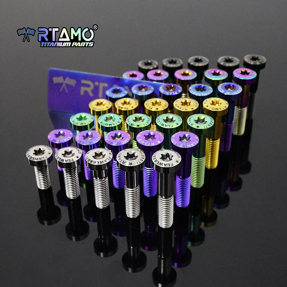 RTAMO GR5 Titánová skrutka M8X20-50 Torx Skrutka s tenkou hlavou pre motocykel Oprava šokového rámu strmeňu motocyklov (1k)