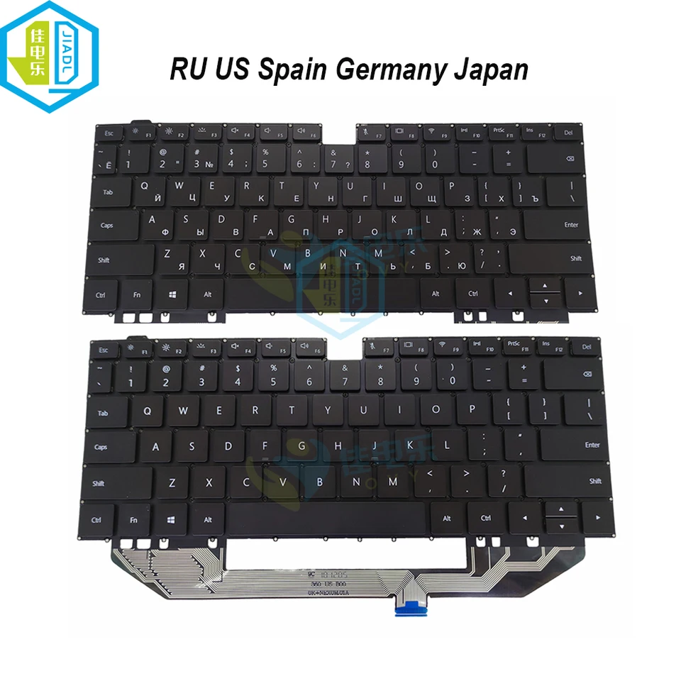 Ru USA Japonsko Nemecko Španielska klávesnica pre Huawei Matebook X Pro Mach-W19 W19C W29 W09 Machr-W19l Machd-Wfe9 B7-410 Mach-Wah9lp