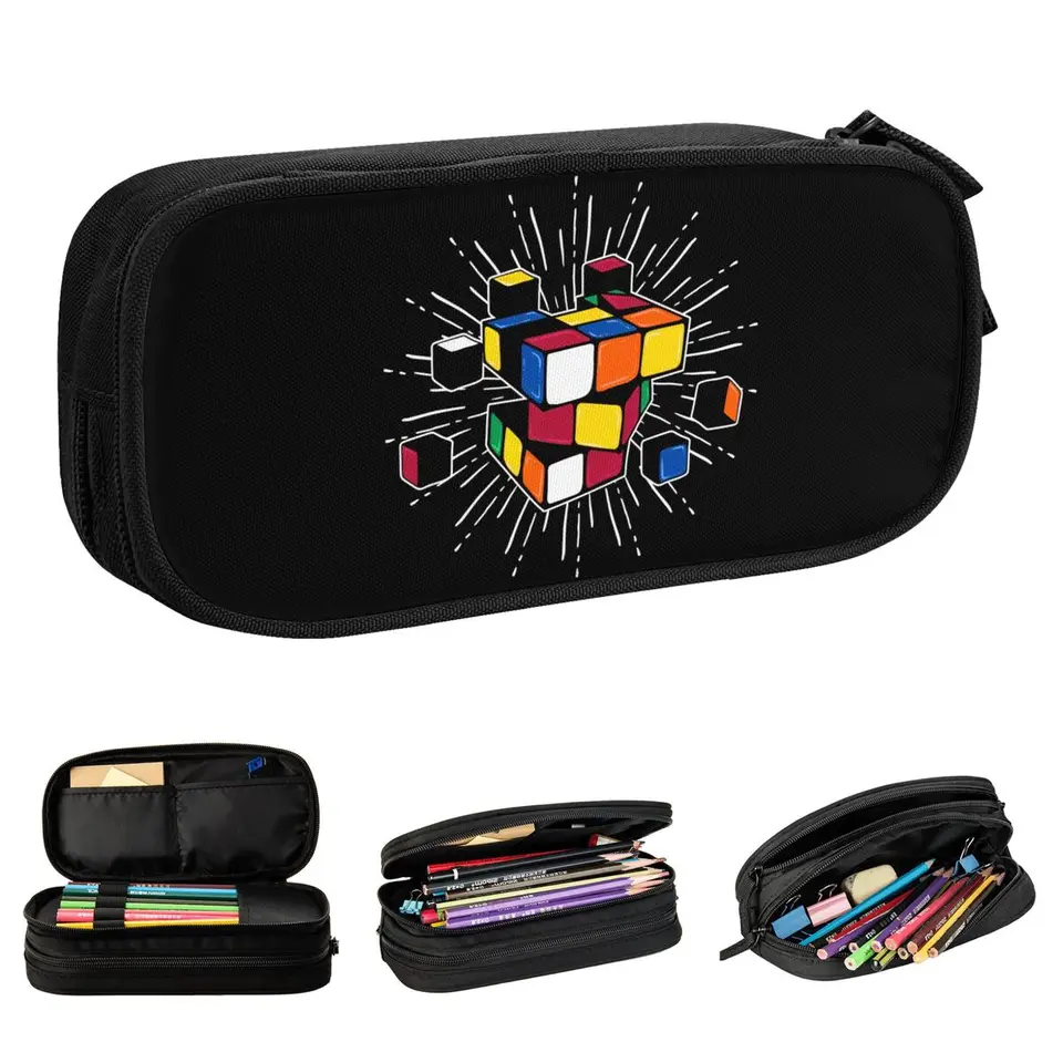 Rubix Telted Cube Puzdro Cuce Cuce Cute Math rubics Rubics Pen Box Bag Študent Študent School Supplies Darček ceruzka krabica