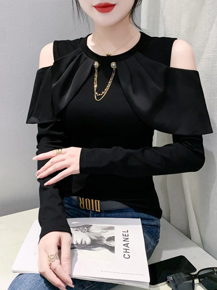 Ruffles Line Dance Costume Clothing Ženy Waltz Tops 2025 Nové výrobky Jazzová pevná farba Čínska ľudová latinská orientálna klasická top