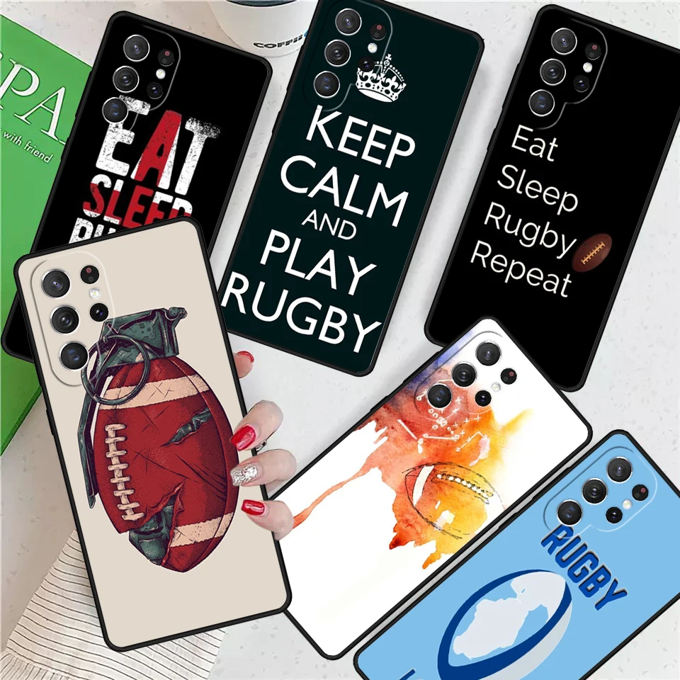 Rugby guľa pre Samsung Galaxy S24 Ultra S21 S22 S8 S9 S10 5G POZNÁMKA 10 20 PLUS FE S23 PAN