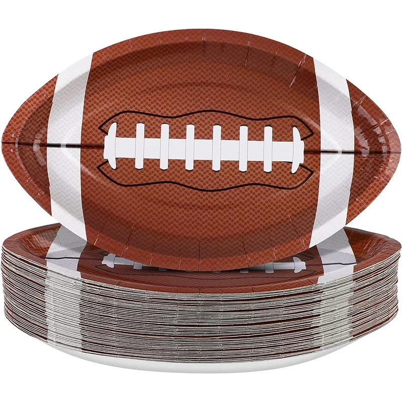 Rugby jednorazový riad Super Bowl Party dekorácie Football Game Téma ragby papierové taniere na obrúsky papierové šálky
