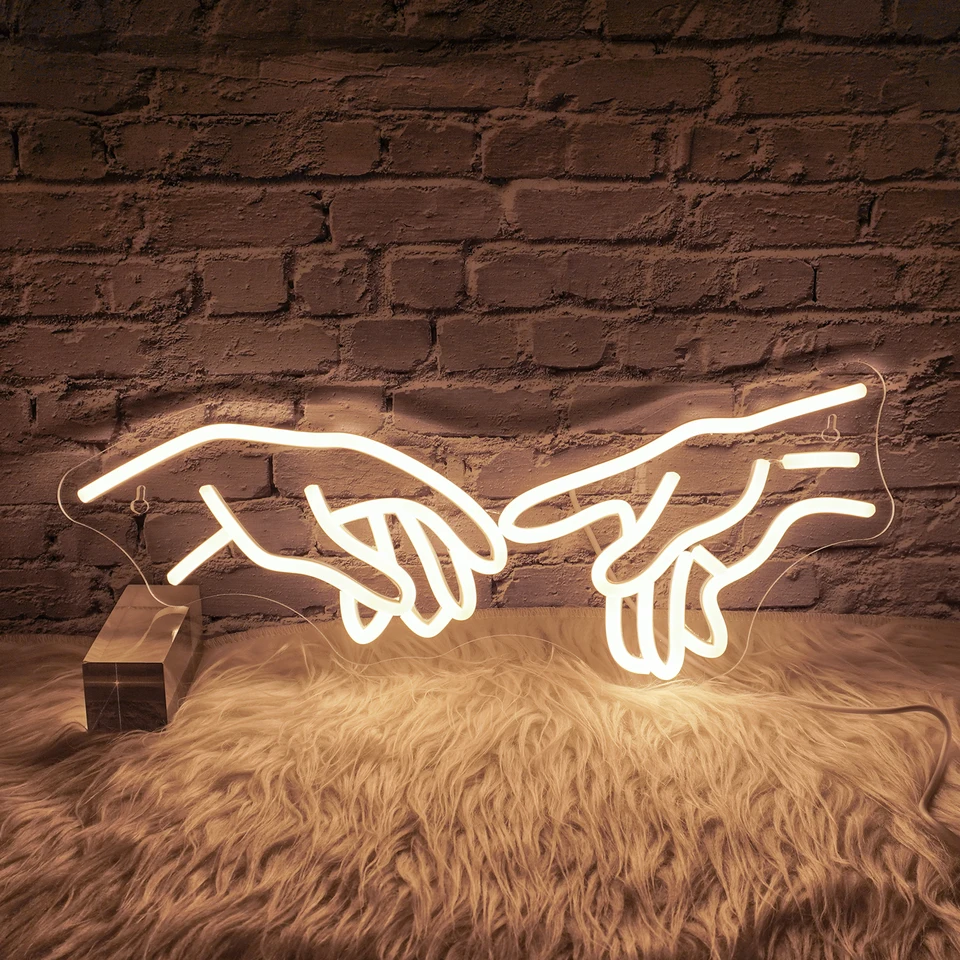Ruky Boha neónové znamenie pre stenu dekoráciu stmievateľné neónové LED svetlá USB Power Up Znaky pre domáce bary Party spálňa kaviareň kaviareň