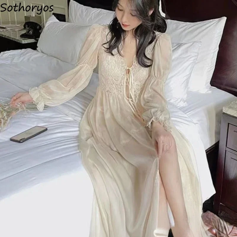 Rupeové šaty súpravy Ženy Elegantné vintage šifónové spánkové oblečenie estetické rozprávky jemné priedušné temperament francúzsky štýl Domovodné oblečenie