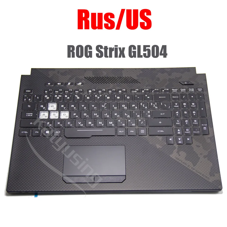 RUS US Španielska latinská klávesnica pre ASUS ROG STRIX GL504 GL504G GL504GW GL504GS GL504GM s rgb podsvietenkou V170162IS1 0KNR0-661AUS00