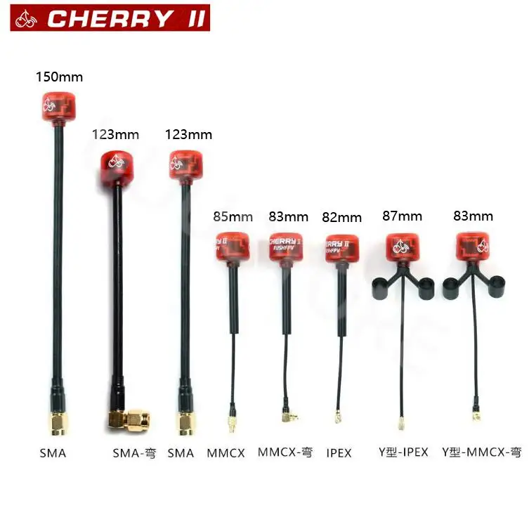 RushFPV Cherry 2 II 5,8G 1,8DBI FPV Anténa LHCP RHCP SMA UFL IPEX MMCX pre FPV Freestyle Analog Digital DRONS DIY diely DIY diely