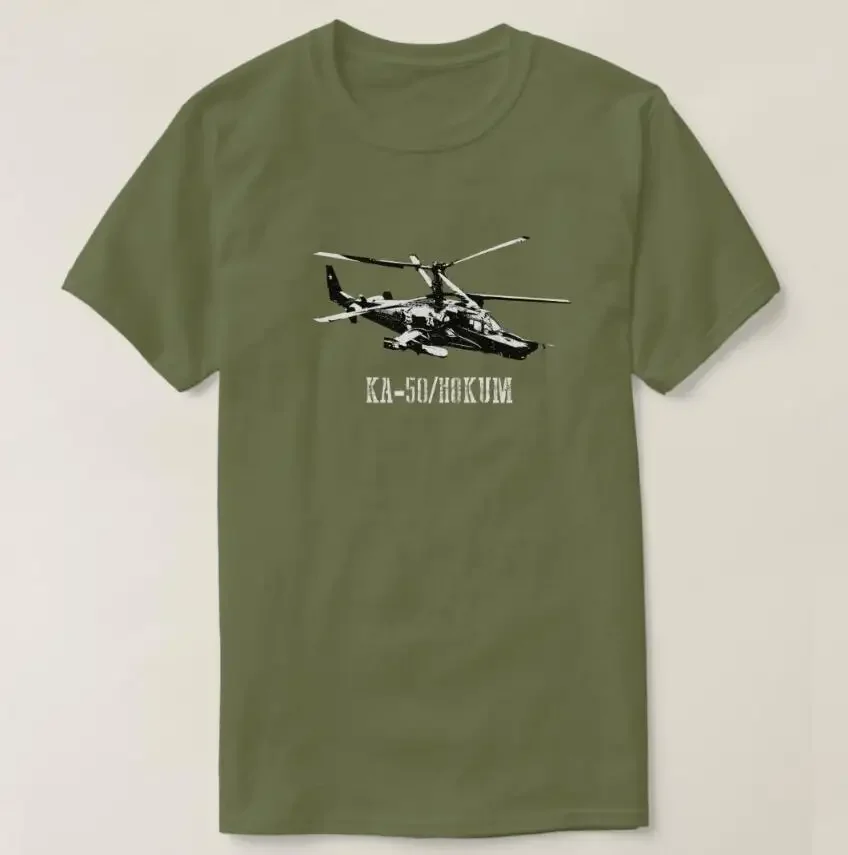 Ruská armáda Kamov Ka-50 Hokum Men Tričko s krátkym rukávom Príležitostné 100% bavlnené letné letné tričko