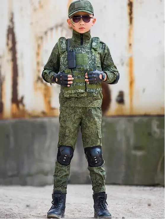 Ruská kamuflážna uniforma Deti zelený oblek Spring Kids Outdoor