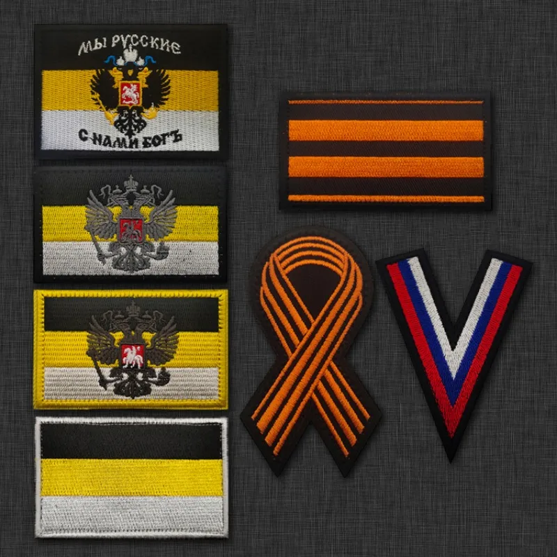 Ruská ríša Vlajka Ruská taktická armáda Vojenské chevronové záplaty Stripe odznaky