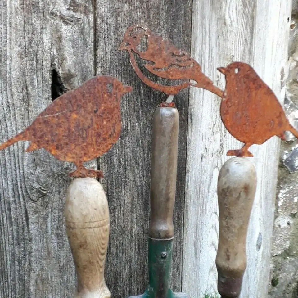 Rusty Metal Bird Silhouettes Domáca záhrada Výzdoba dekor Woodpecker Záhradnosť Country Robin Art Metal Yard Decorácie vtáčie oceľ
