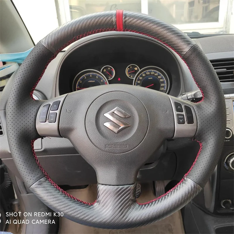 Ručne prešívaný kryt volantu automobilu pre Suzuki Swift Sport Splash Opel Vauxhall 2005-2015