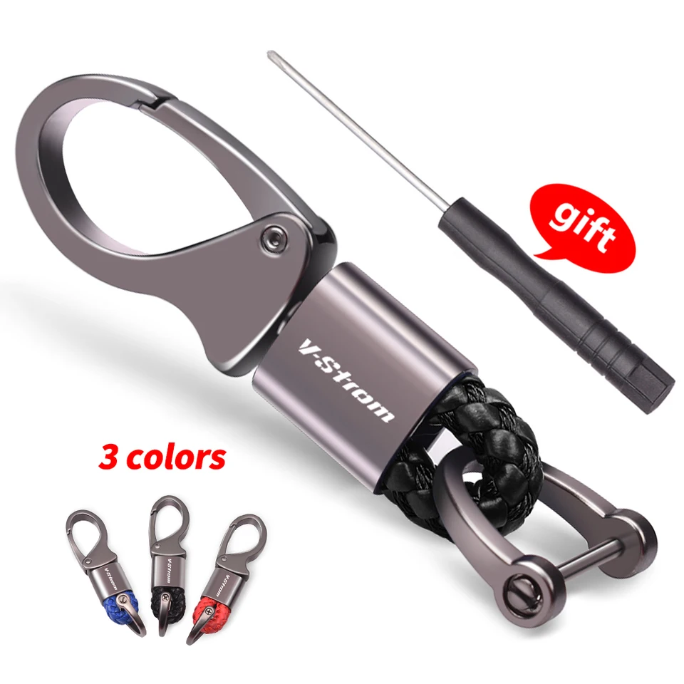 Ručne tkané kožené odnímateľné kovové motocykle Keychain pre Suzuki V-Strom 650 XT 650 ABS V Strom 1000 DL 1050 XT Príslušenstvo