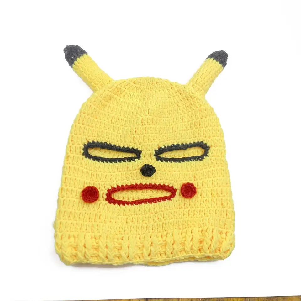 ručne vyrobené háčkované pletené zelené monštrum shrek čiapky s uši shrek dressing hore Halloween vtipné klobúky lebky shrek
