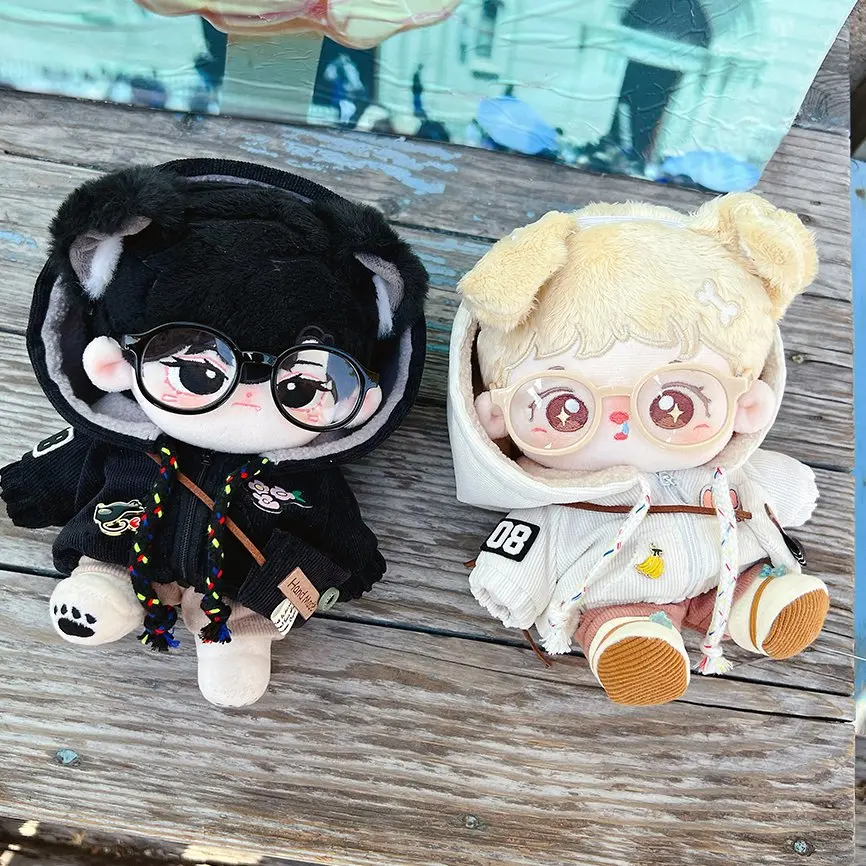 Ručne vyrobený 5k/set bez atribútov Doll Clother White Cloud Black Earth Suit 20/15 cm kraťas