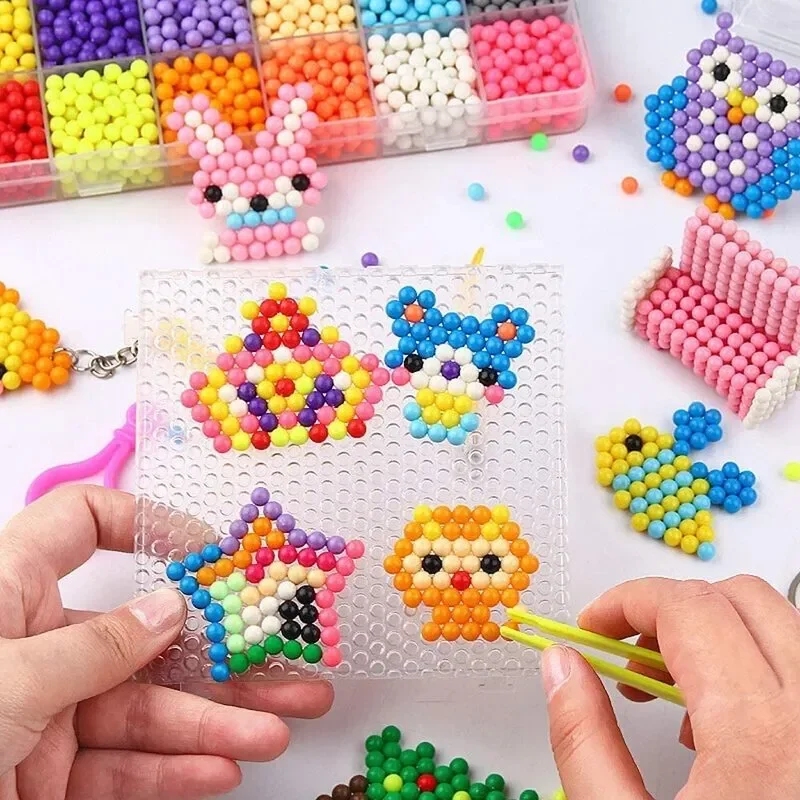 Ručne vyrábaná čarovná voda poistky korálky kreatívne korálky DIY Art Crafts hračky Magic Water Lepkateľné korálky Senzory hračky Sada s príslušenstvom