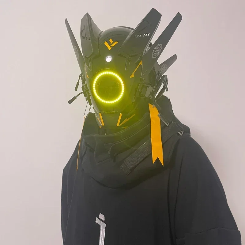 Ručne vyrábané diy LED Cyberpunk Mask personalizovaná tvárou cosplay maska ​​sci-fi prilby hračky pre mužov a ženy