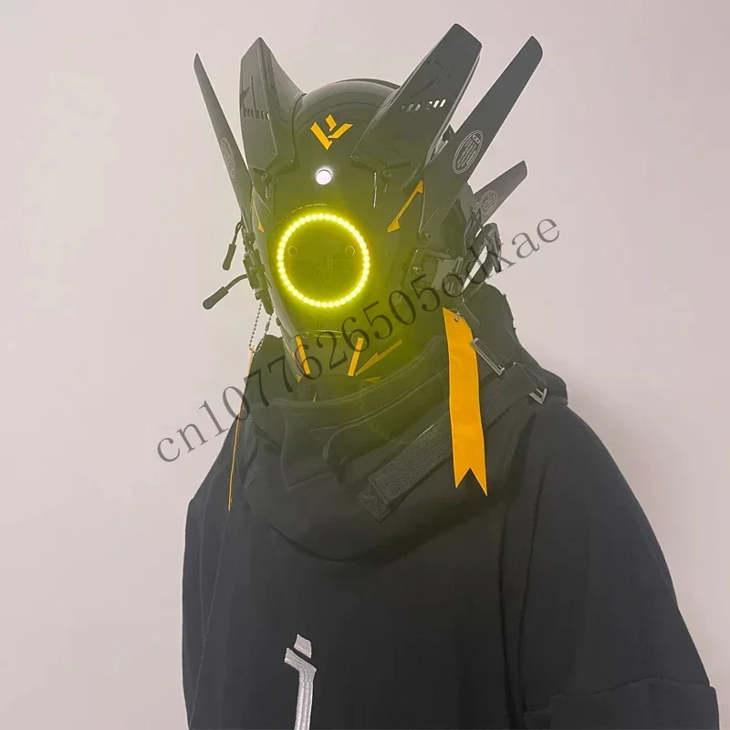 Ručne vyrábané diy vedené Cyberpunk personalizovaným tvárou cosplay maska ​​sci-fi prilby hračky pre mužov a ženy CMM1401