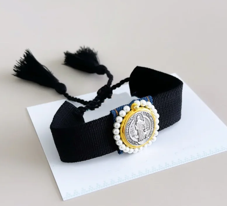 Ručne vyrábané DIY Čechia kreatívne náramky sv. Benedikt pre ženy tkané nastaviteľné náramky Tassel módne šperky