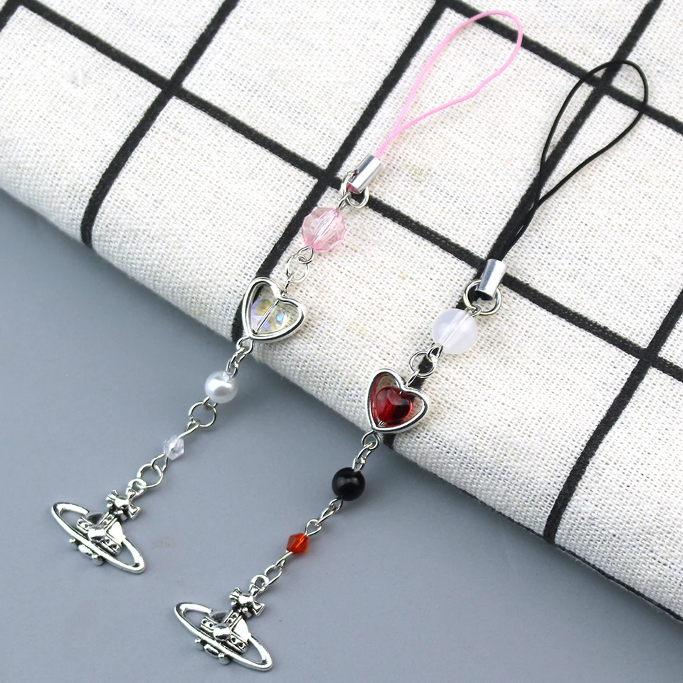 Ručne vyrábané Nana Anime Keyring Phone Kúzlo inšpirované Saturn inšpirované korálkovým telefónnym reťazou reťaz Klávesové kľúče šperky Darčeky nové