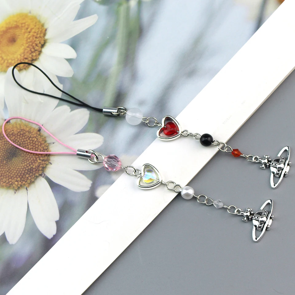 Ručne vyrábané Nana Anime Keyring Phone Kúzlo inšpirované kúzlo Saturn inšpirované korálkovým kúzlom Pendant Retian retiazky šperky darčeky