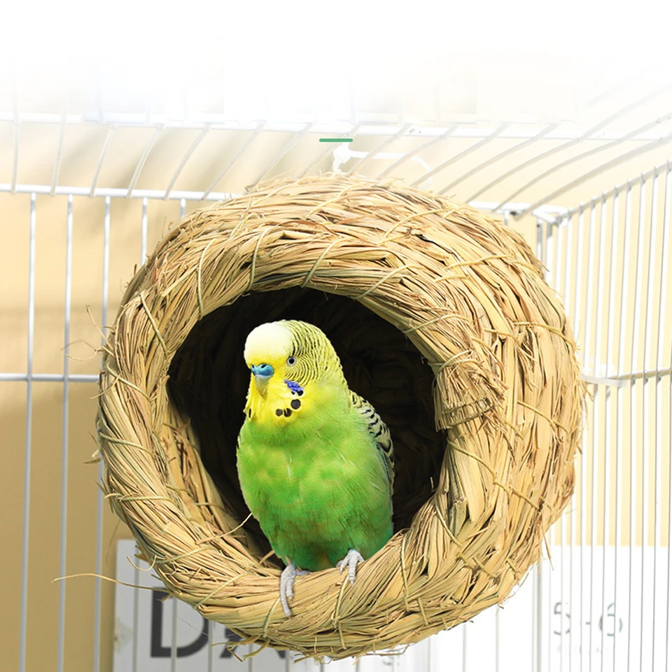 Ručne vyrábané slané tkané vtáky hniezdo Prírodné chovné hniezdo vtáčie klietky vták pre papagáj Parkovet Cakatiel Lovebird Domáca záhrada