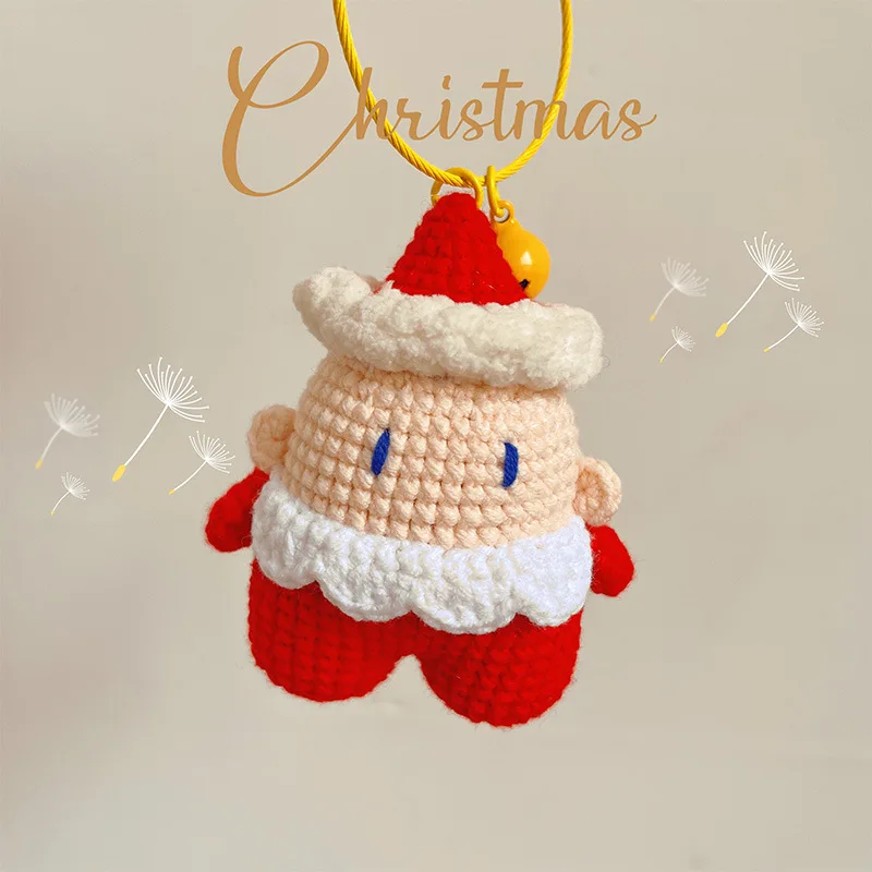 Ručne vyrábaný plyšový vlnený pletený pletenec santa claus ornament vianočné dekorácie hnus