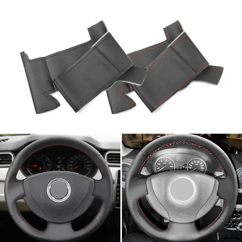 Ručne šité mikrovlákno kožené auto na volant kryt