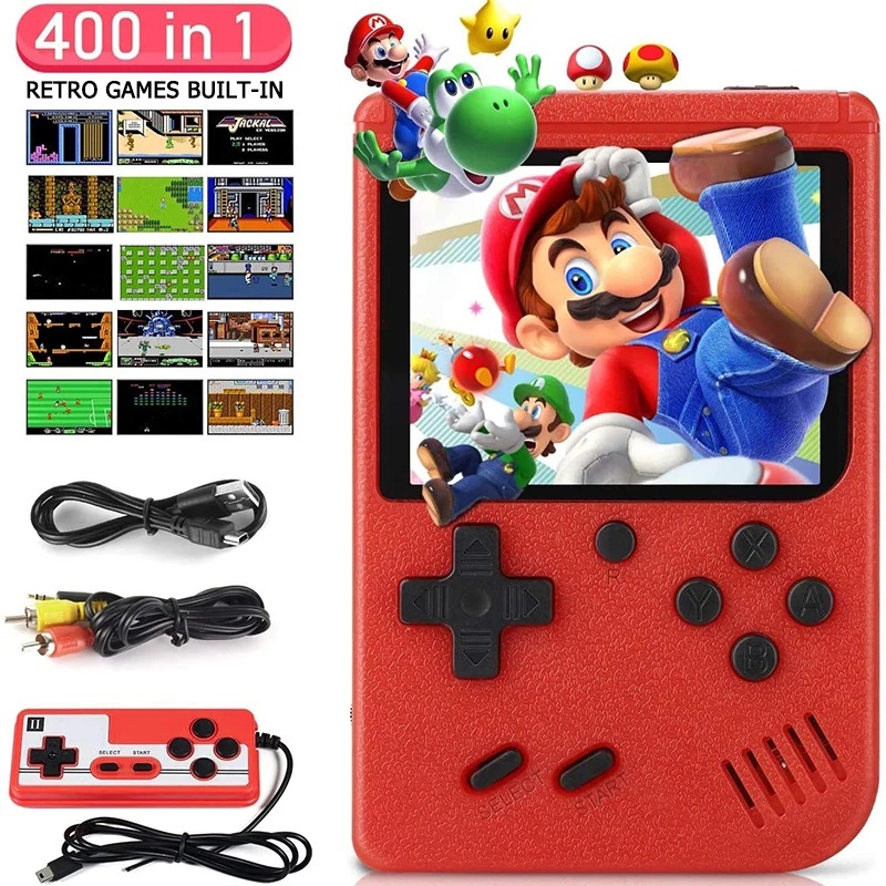 Ručná herná konzola Vstavaná 400 retro hier s prenosným puzdrom 3.0 LCD obrazovky videohry prehrávač Videohra