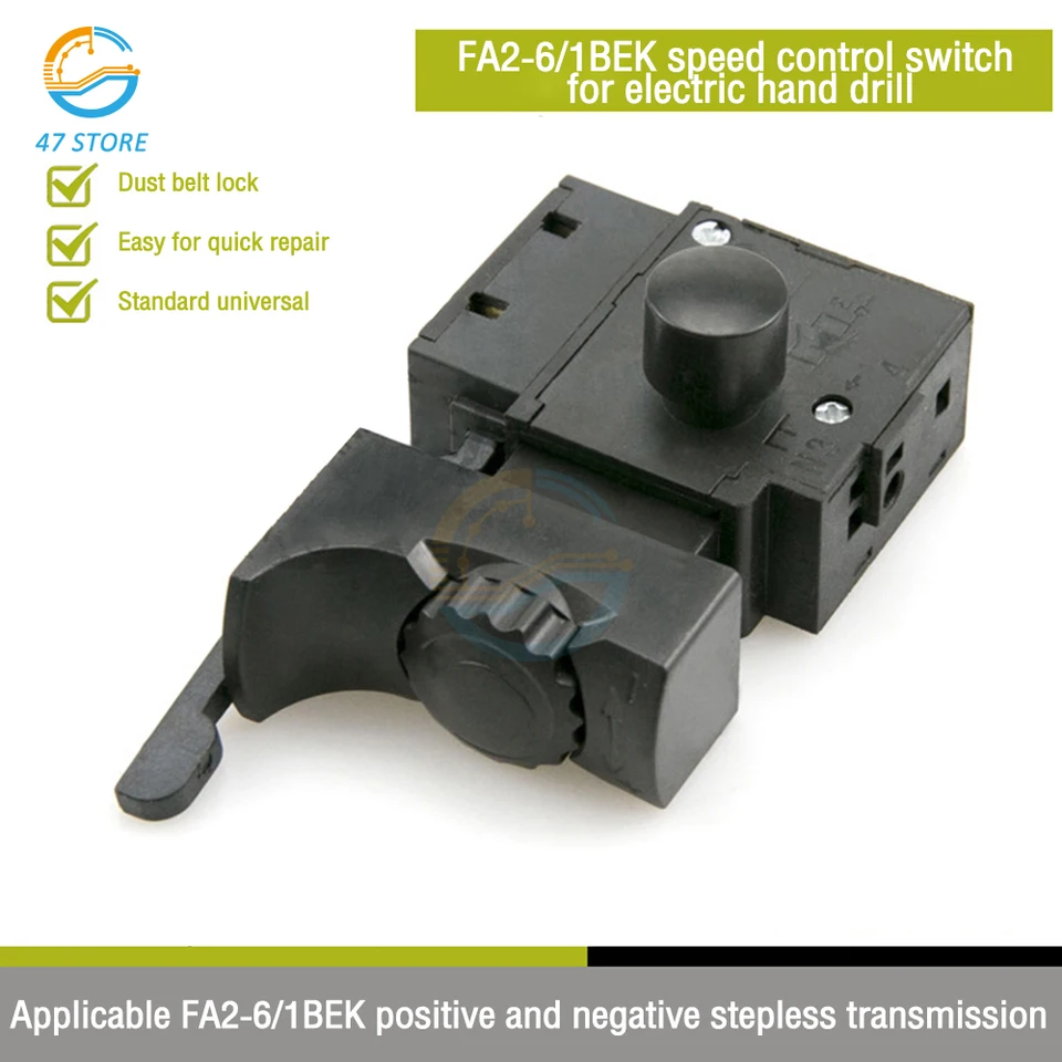 Ručná regulácia rýchlosti elektrickej vŕtačky vpred a spätný prepínač FA2-6/1BEK Stepless Change Switch Spínač