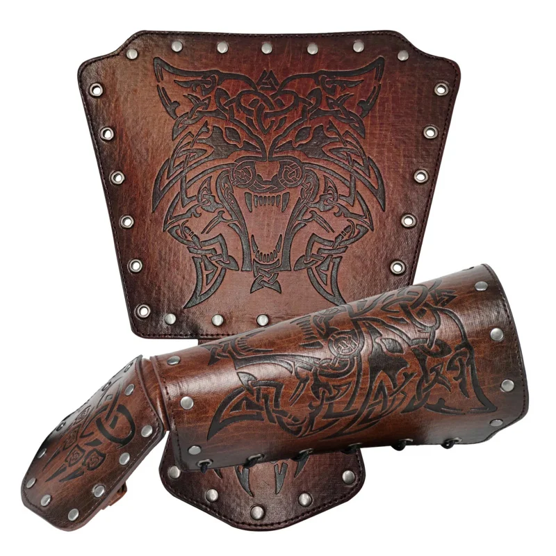Ručné brnenie Bracer kožené stredoveké vikingy keltské kostýmy príslušenstvo ramen