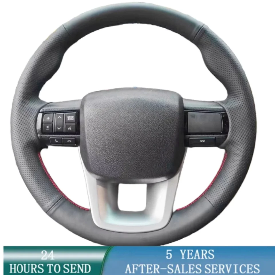 Ručné kožené obaly na volant na volante pre toyota Fortuner 2016 2017 2018 2018 2019 Hilux 2015-2019 C Braids na volant Whee