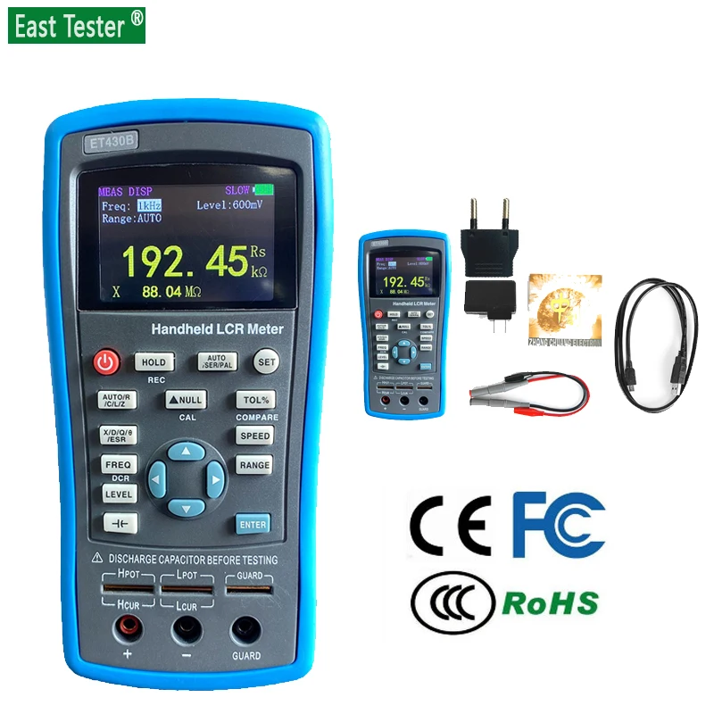 Ručný LCR digitálny mostík kapacita Indukčnú rezistenciu tester Profesionálny LCR meter tester East Et430 ET432 ET433
