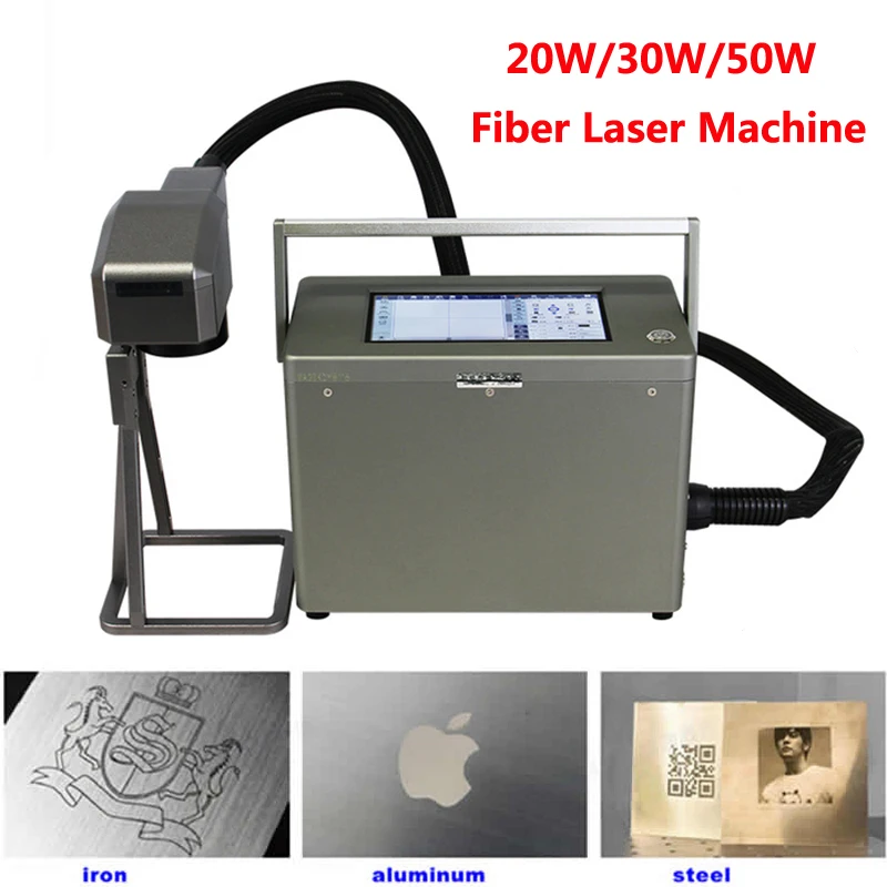 Ručný počítač 50 W vlákno laserového štítku označujúce stroj 30W 20W Systémový skener pre PVC plastovú z nehrdzavejúcej ocele kovové rytie
