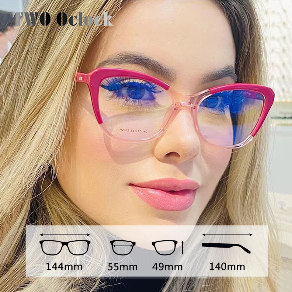Ružová luxusná značka Cat Cat Eye Eye Eyele Rám Ženy 2024 Módne okulia