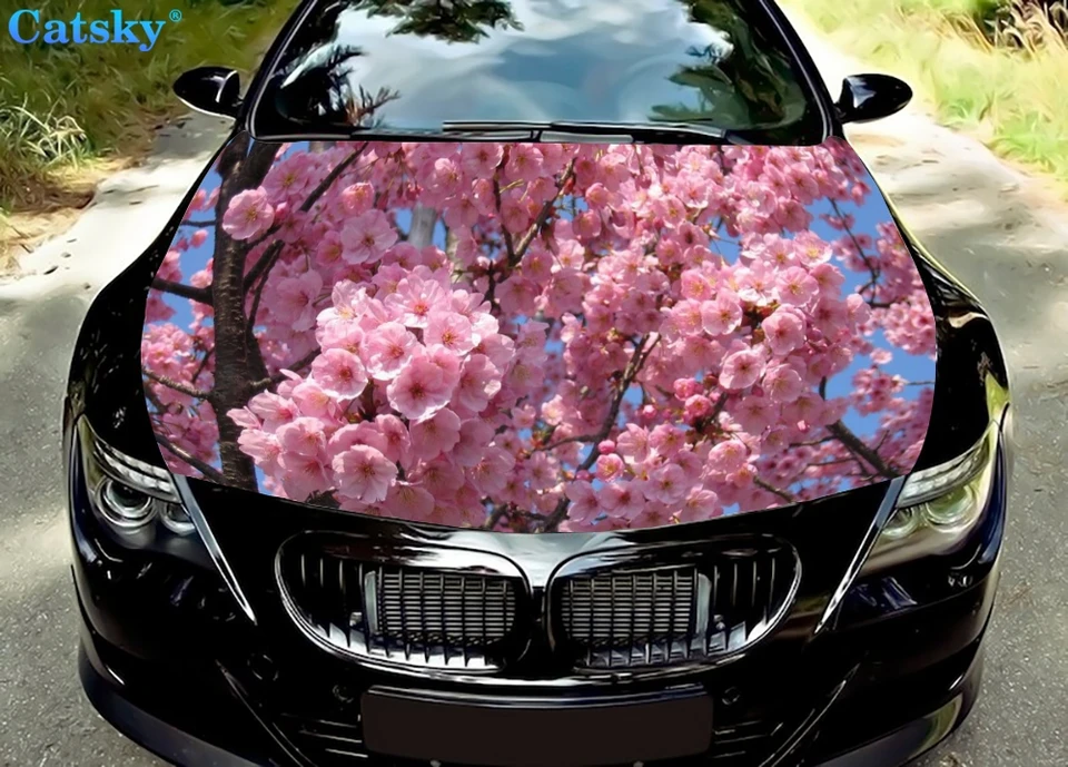 Ružová nálepka na kapucňu Sakura, nálepka na vlastnú kapucňu, kryt na ochranu kapucň