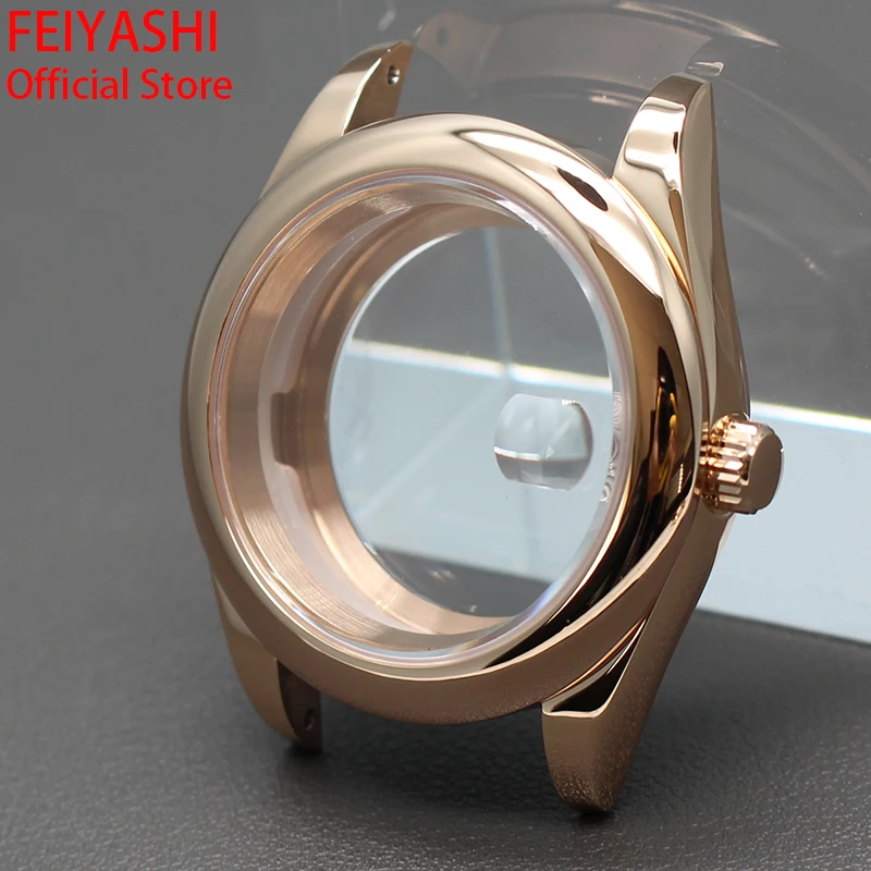 Ružové zlato 36 mm 40 mm Pase Sapphire Crystal Witerproof pre Seiko NH35 NH36 MIYOTA 8215 Pohyb 28,5 mm